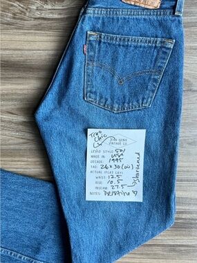 Vintage Levi's 501 Straight-Leg Jeans in Medium Blue